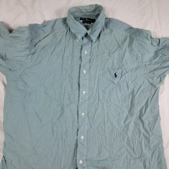 Ralph Lauren Blake Mens Large Green Plaid Button Down Shirt Casual Formal - Picture 3 of 10
